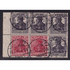ALEMANIA 1917 ESTAMPILLAS SE-TENANT ZUSAMMENDRUCKE USADAS QUE SON MUCHO MAS RARAS MI HB21AB MUY RARA 240 EUROS